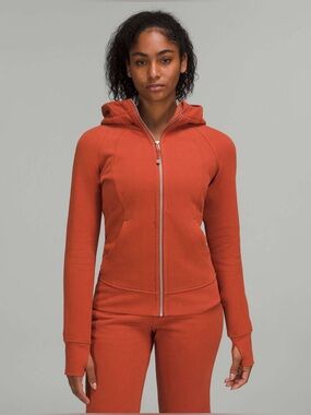 Lululemon Scuba Full-Zip Hoodie Red Rock Size 10 Cotton Fleece